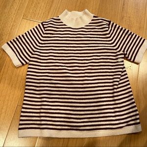 Loft Mock Neck Short Sleeve Sweater NWOT size Small